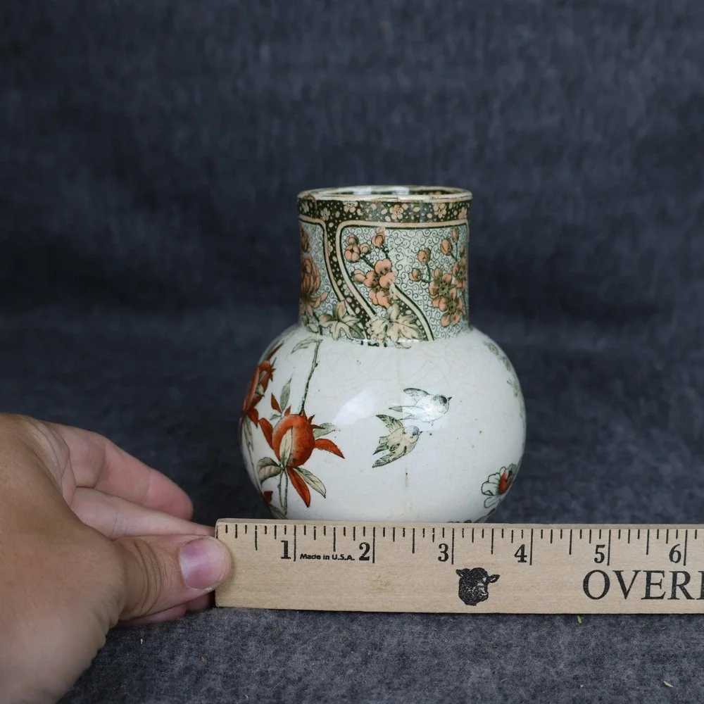 Vintage Doulton Burslem Multicolor Ceramic Pomegranate Vase Art Pottery Decor